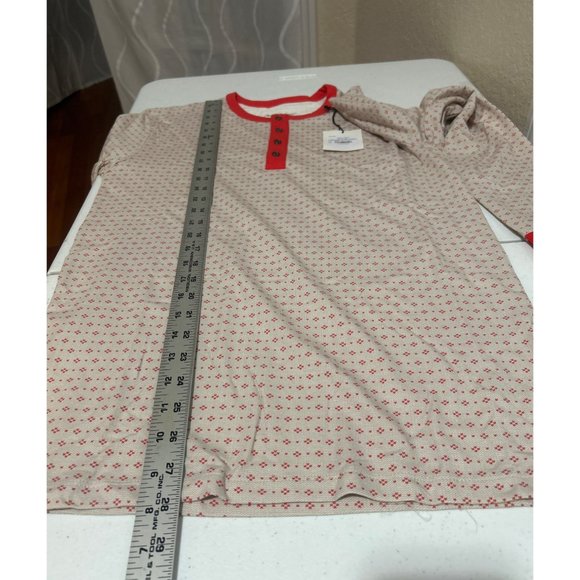 Hearth & Hand With Magnolia, Beige & Orange, 2 Pc Pajamas Set, Small - Picture 9 of 12